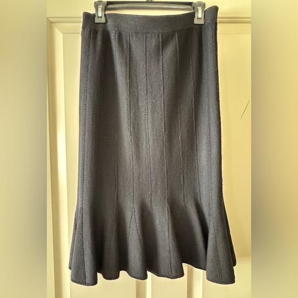 Vintage Bianca Sara Knit Skirt Black Size 10 - Picture 1 of 5